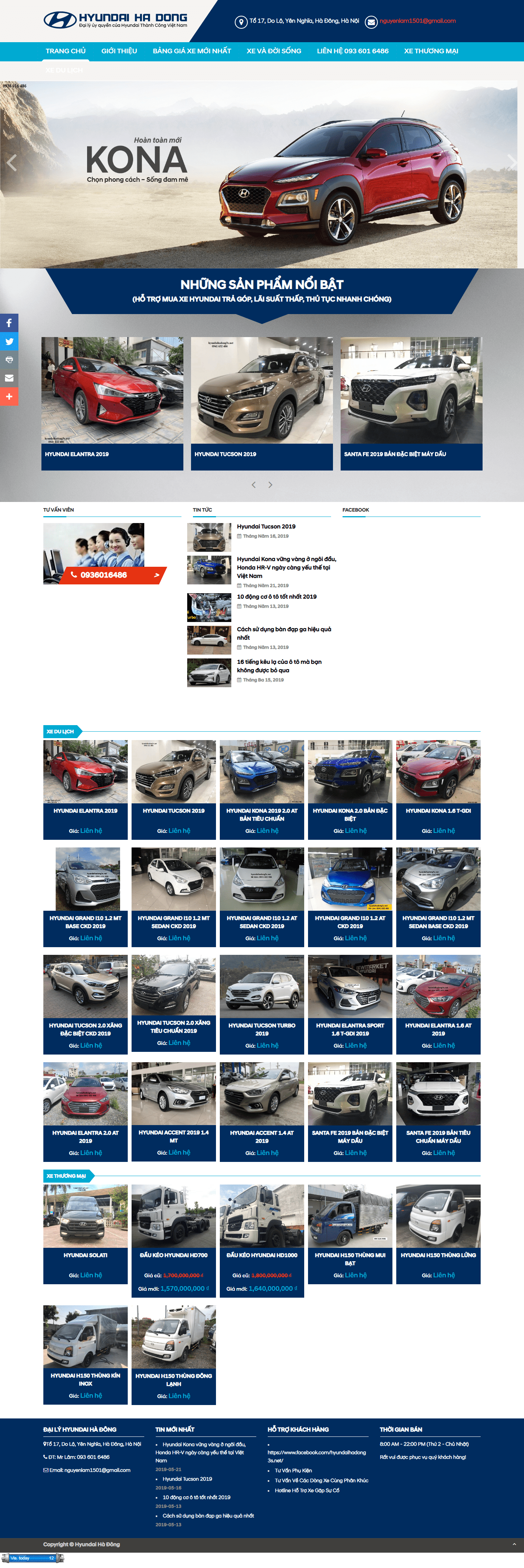 Thiết kế Web xe hơi Ô tô hyundaihadong3s.net