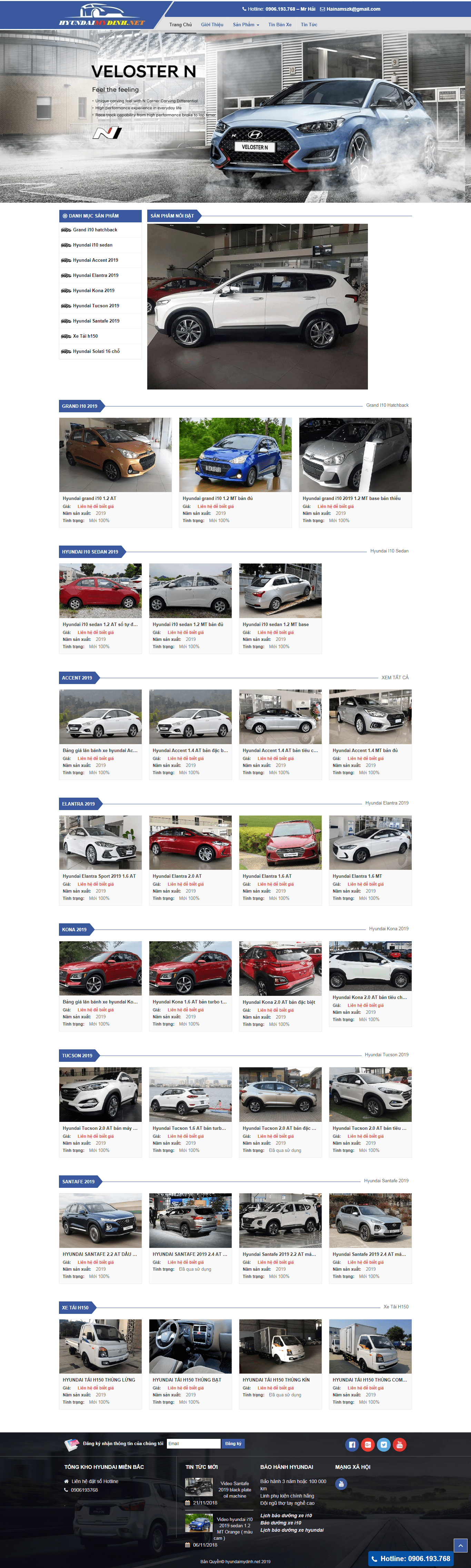 Thiết kế Web xe hơi Ô tô hyundaimydinh.net