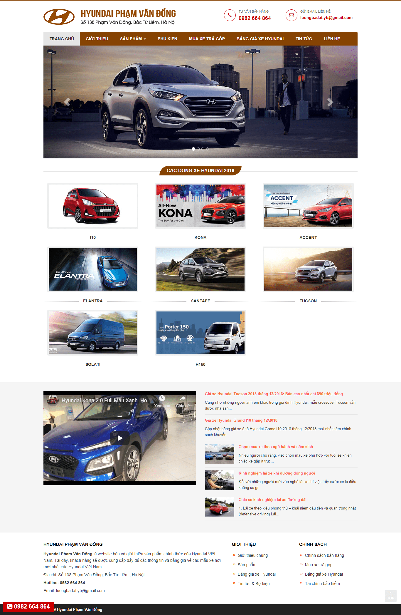 Thiết kế Web xe hơi Ô tô hyundaiphamvandong3s.com.vn