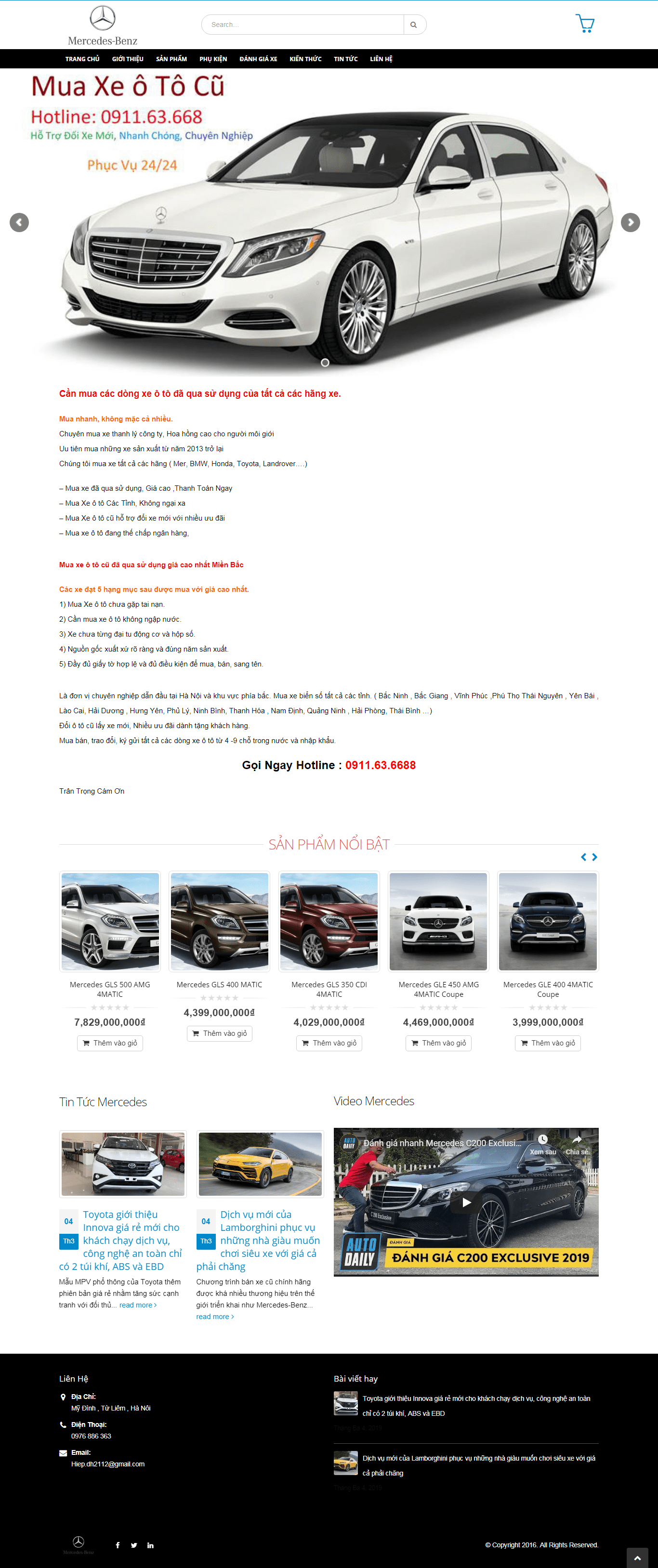 Thiết kế Web xe hơi Ô tô muabanotohanoi.vn