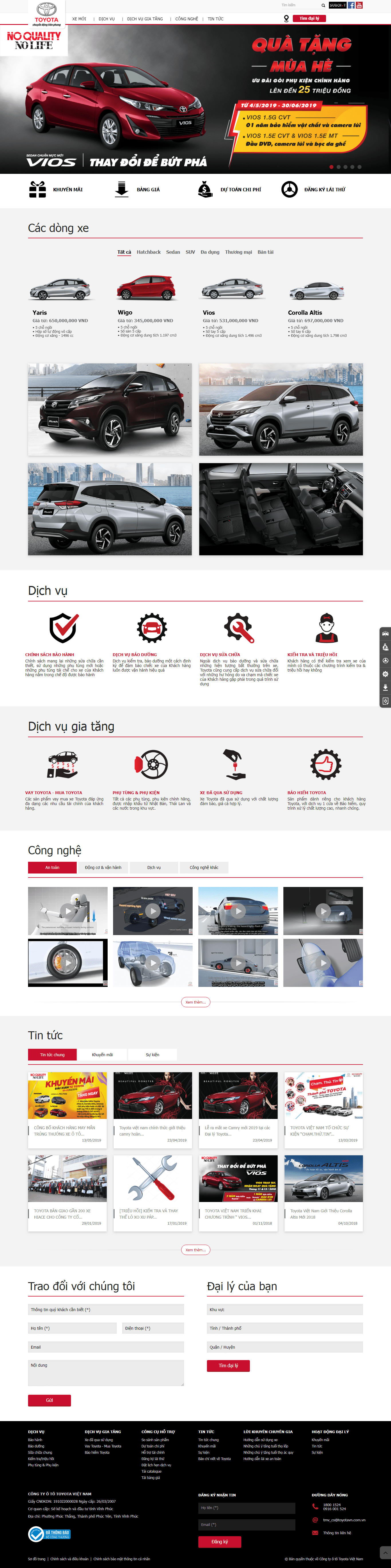 Thiết kế Web xe hơi Ô tô toyota.com.vn