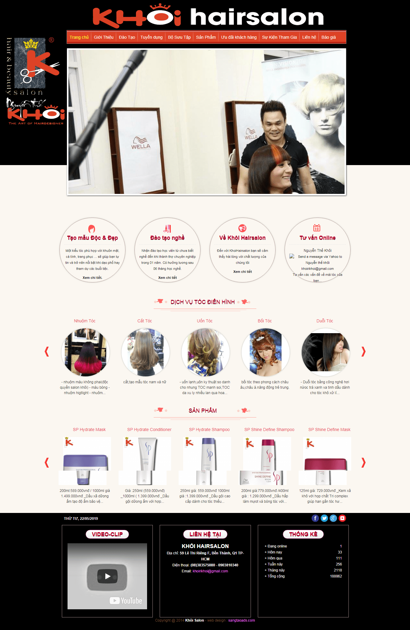 Thiết kế Web hiệu cắt tóc hair salon khoihairsalon.com