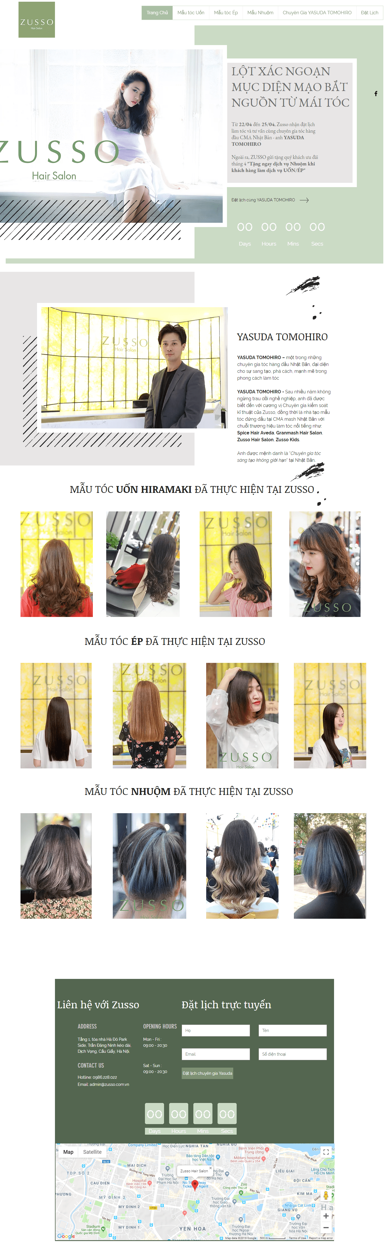 Thiết kế Web hiệu cắt tóc hair salon lamdep.zusso.com.vn