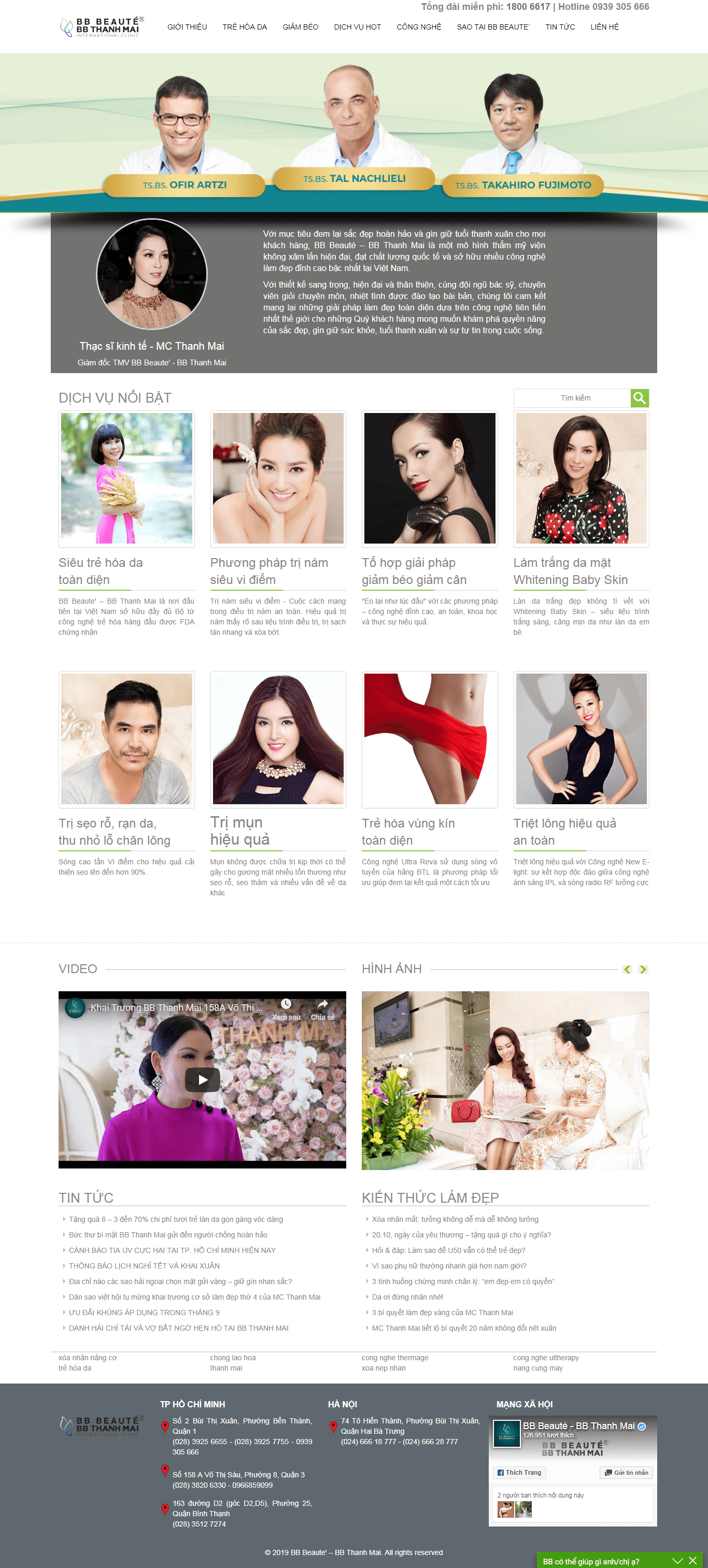 Thiết kế Web spa thẩm mỹ viện bbbeaute.com.vn