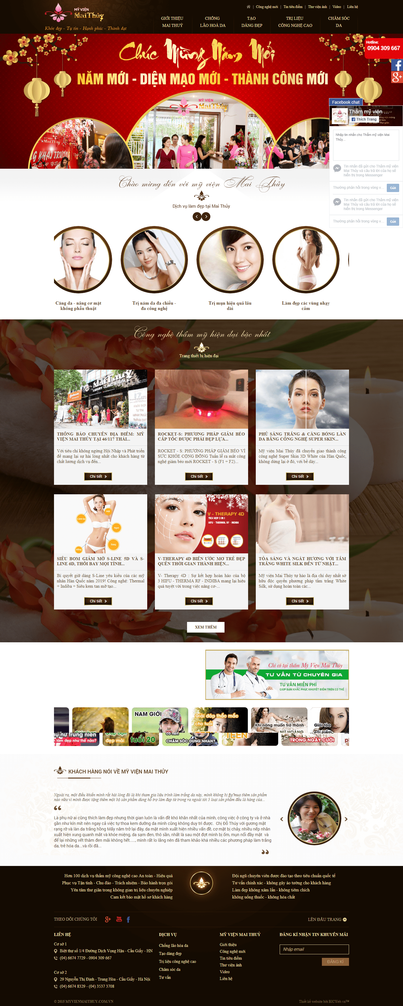 Thiết kế Web spa thẩm mỹ viện myvienmaithuy.com.vn