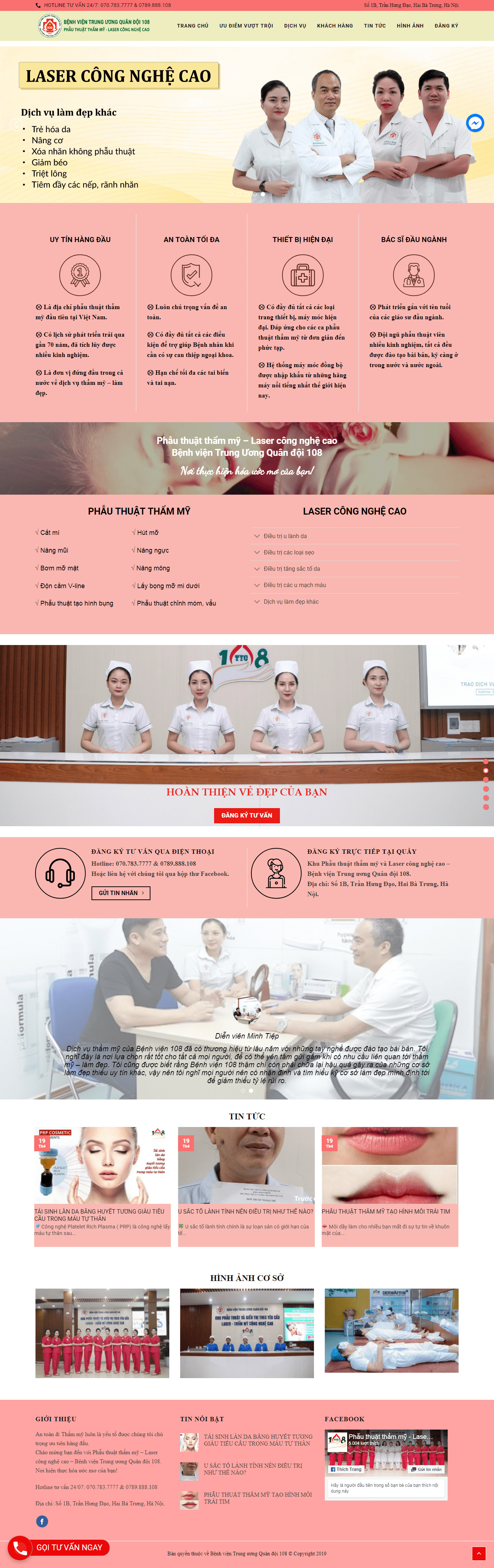 Thiết kế website Spa - Thẩm mỹ viện - http://trungtamthammybv108.com/