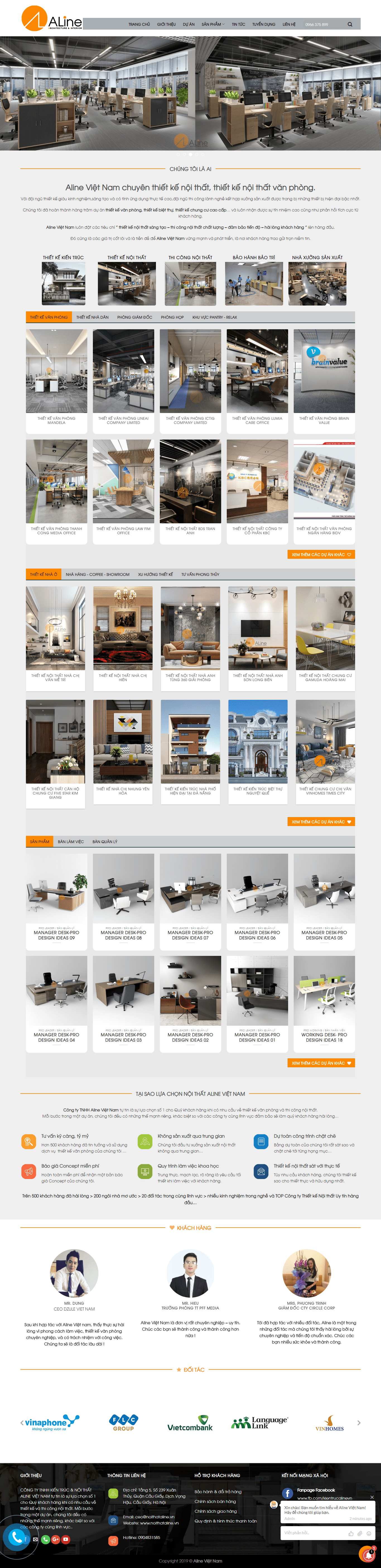 Thiết kế Web nội thất kiến trúc aline.vn