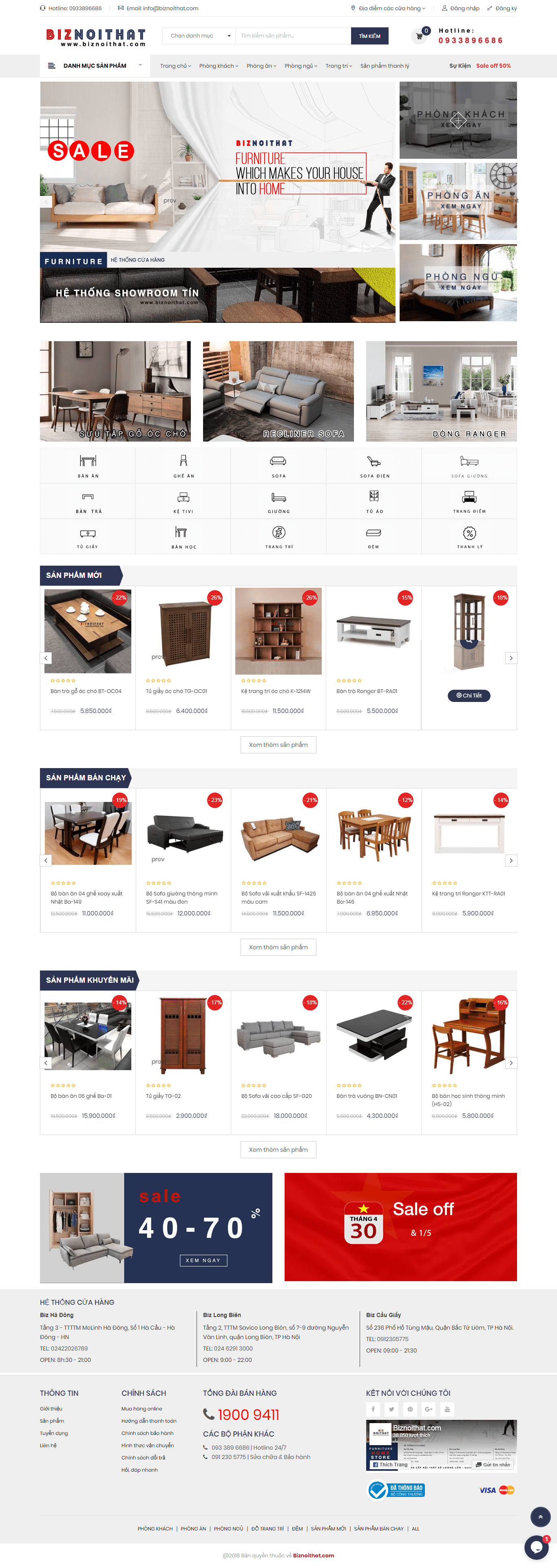 Thiết kế Web nội thất kiến trúc biznoithat.com