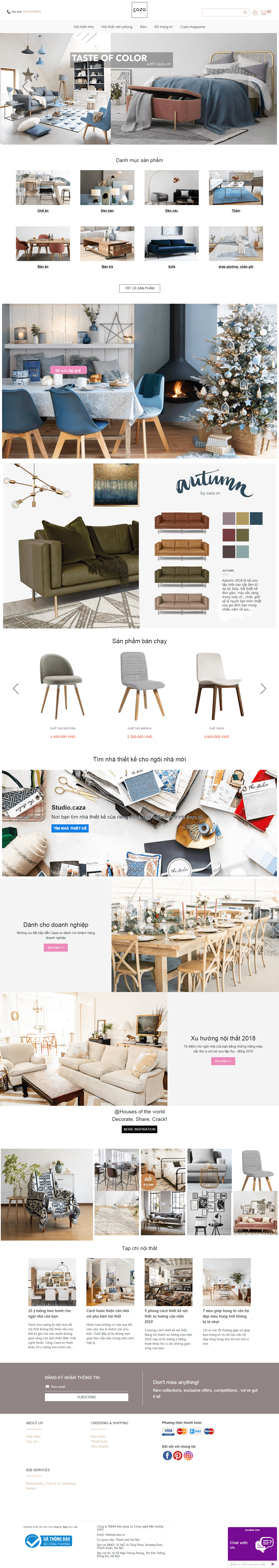 Thiết kế Web nội thất kiến trúc caza.vn
