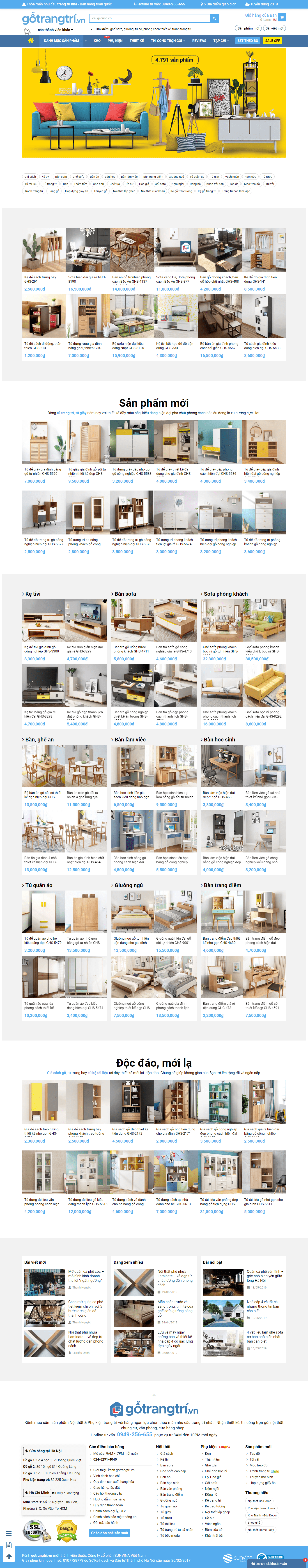Thiết kế Web nội thất kiến trúc gotrangtri.vn