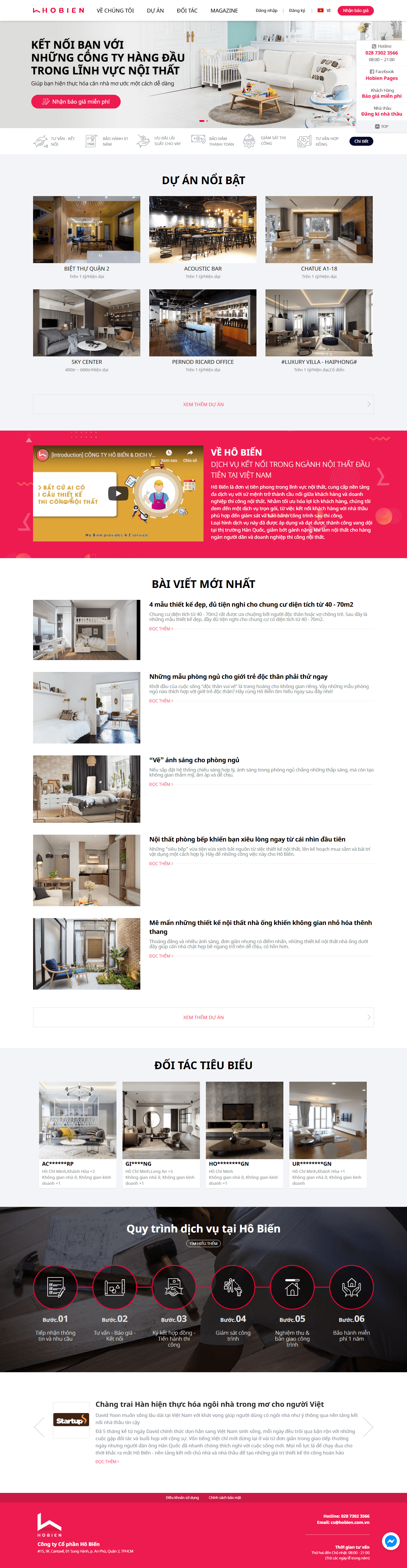 Thiết kế Web nội thất kiến trúc hobien.com.vn