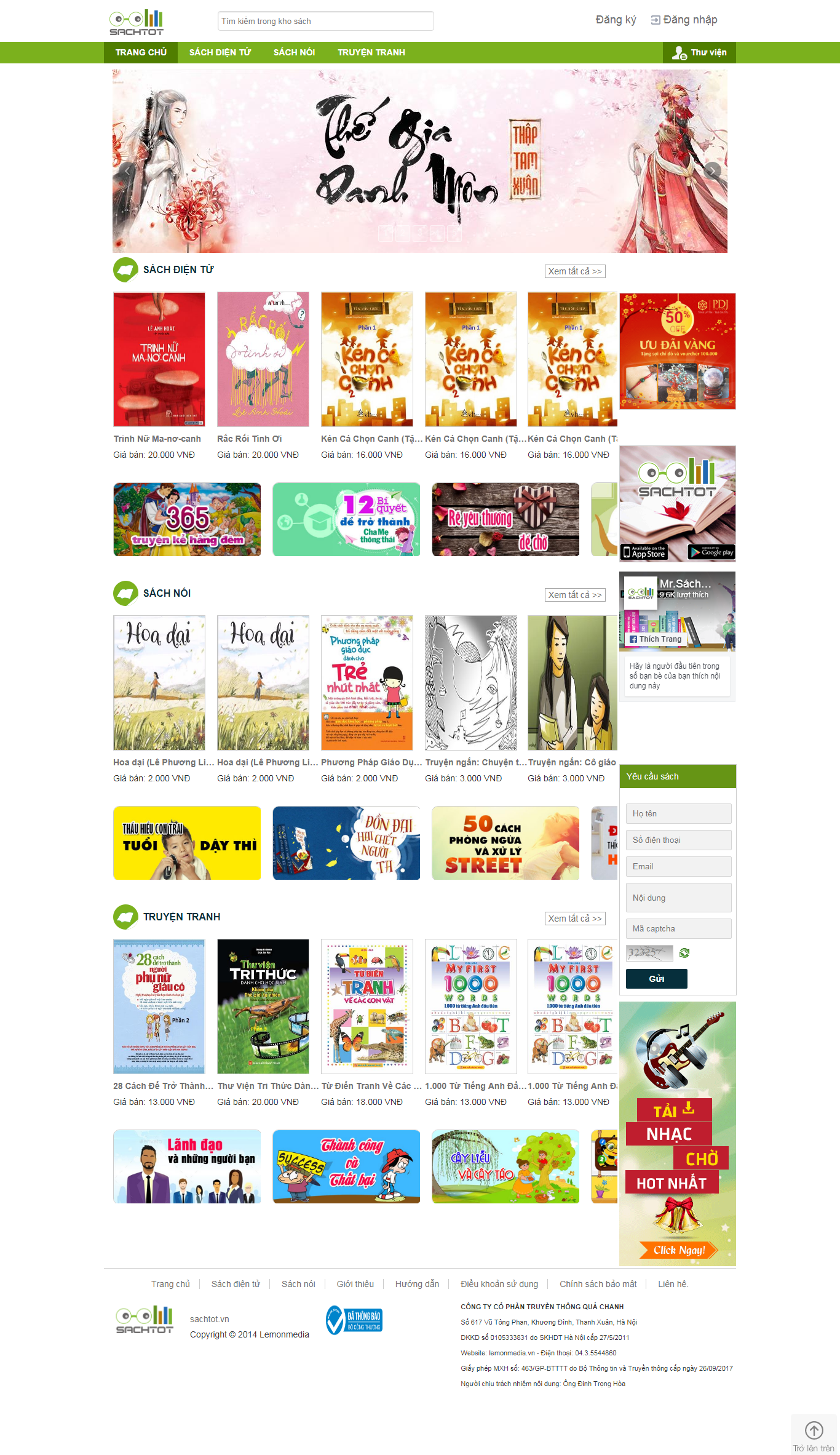 Thiết kế Web bán sách ebook sachtot.vn