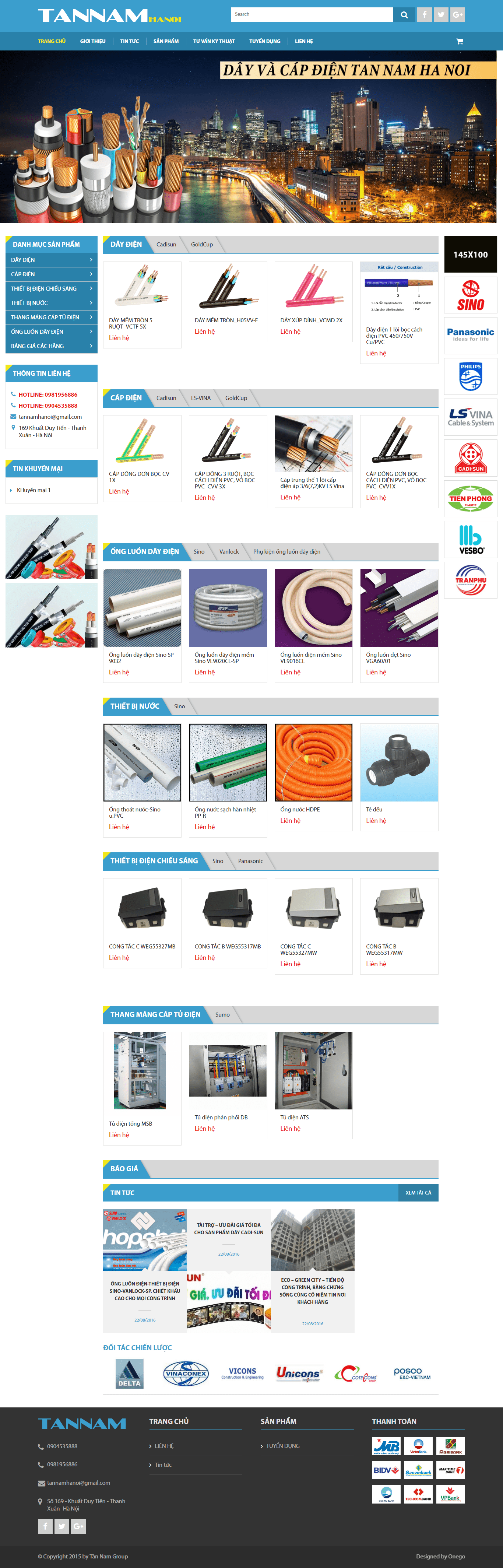 Thiết kế Web thiết bị Điện dayvacapdien.vn