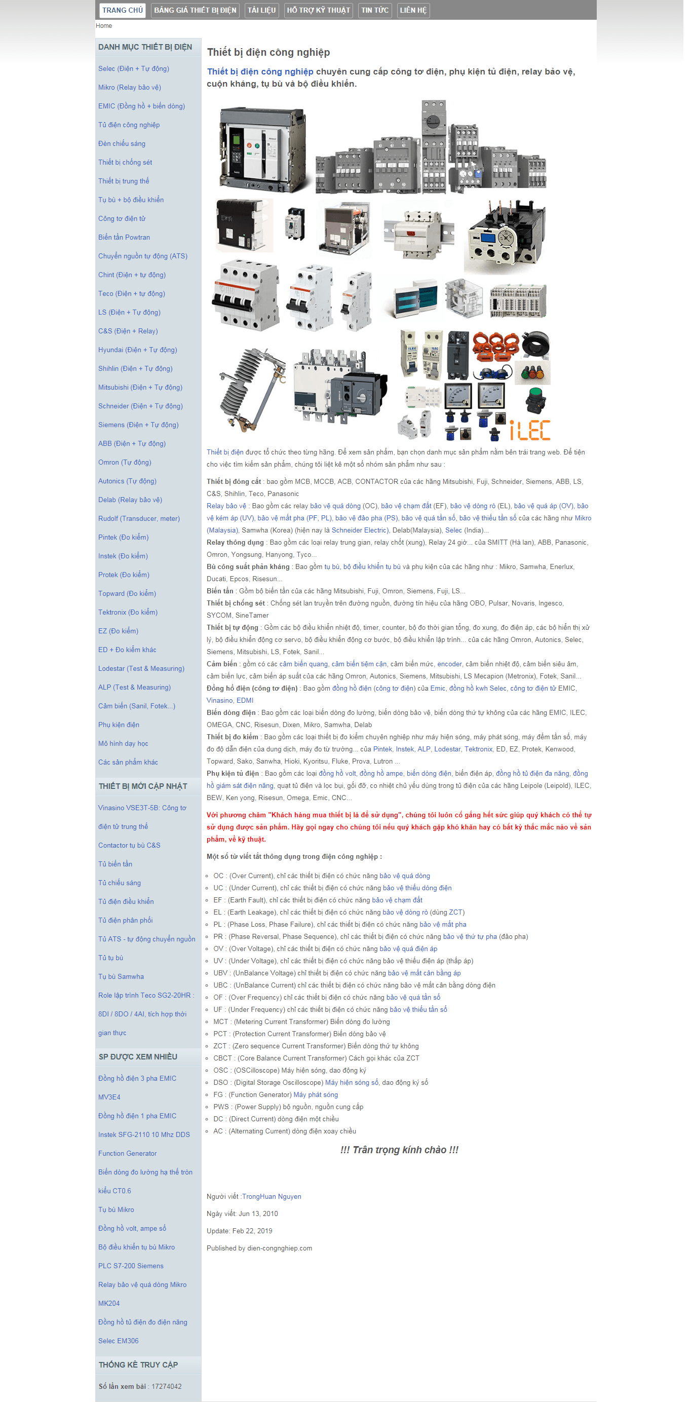 Thiết kế Web thiết bị Điện dien-congnghiep.com