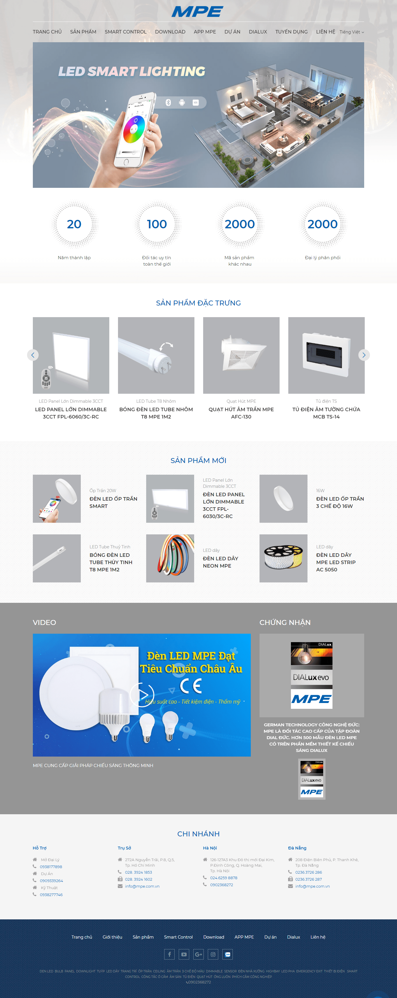 Thiết kế Web thiết bị Điện mpe.com.vn