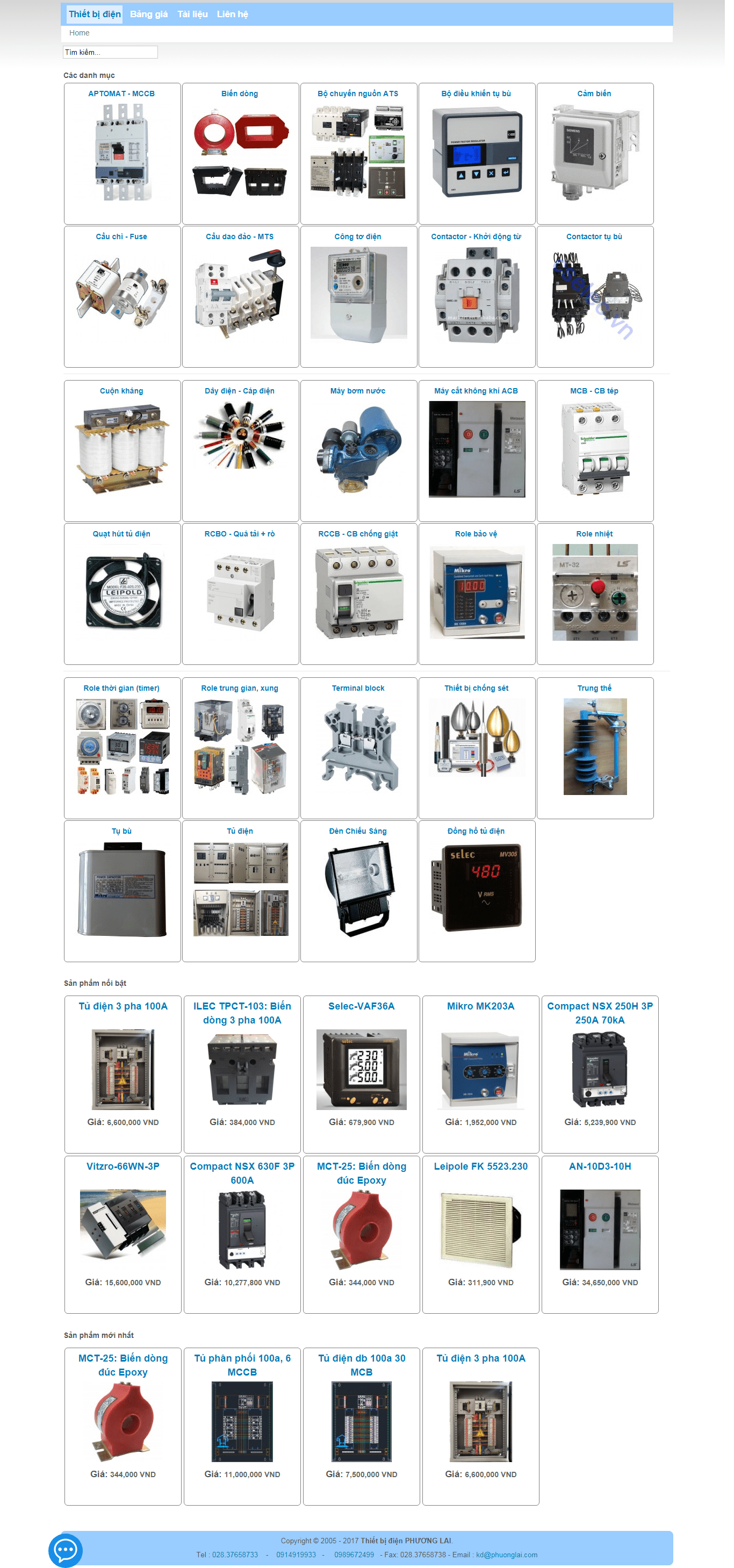 Thiết kế Web thiết bị Điện phuonglai.com