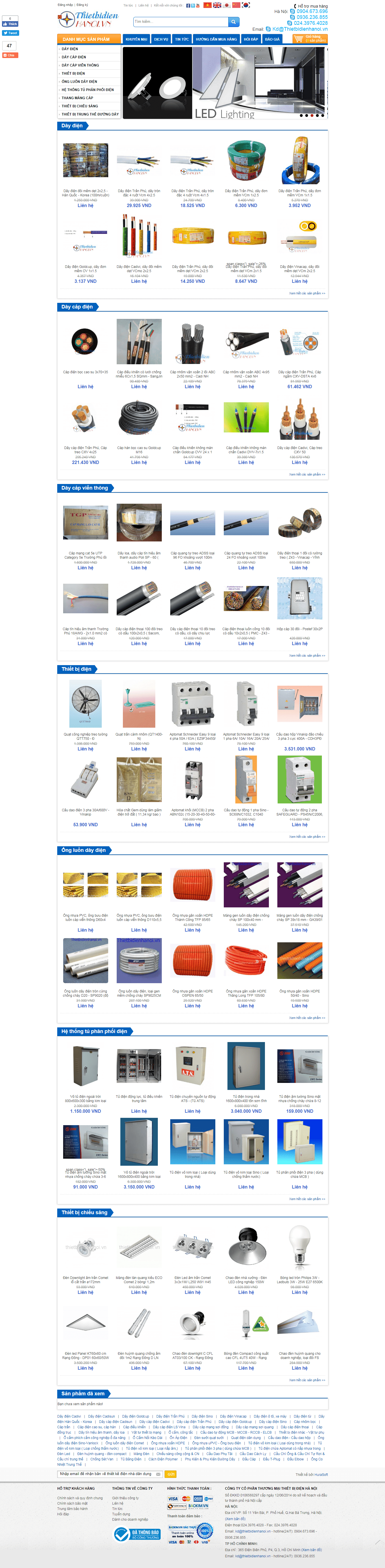 Thiết kế Web thiết bị Điện thietbidienhanoi.vn