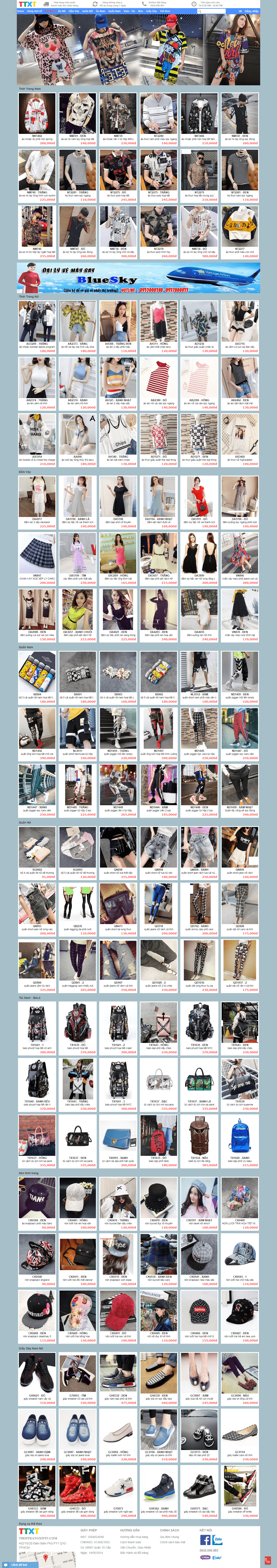 Thiết kế Web quần Áo thoitrangxitin.com