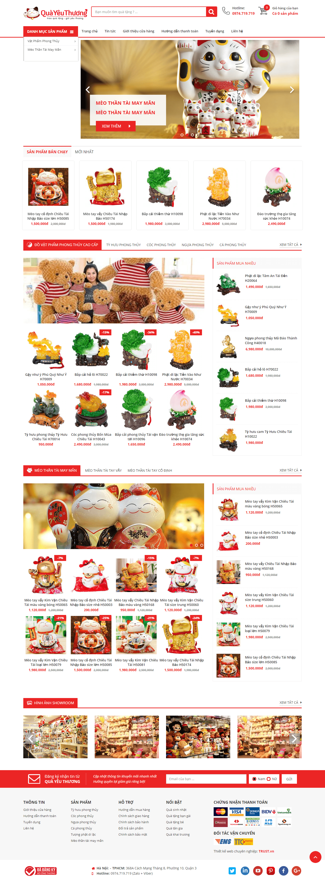 Thiết kế Web phong thuỷ quayeuthuong.net