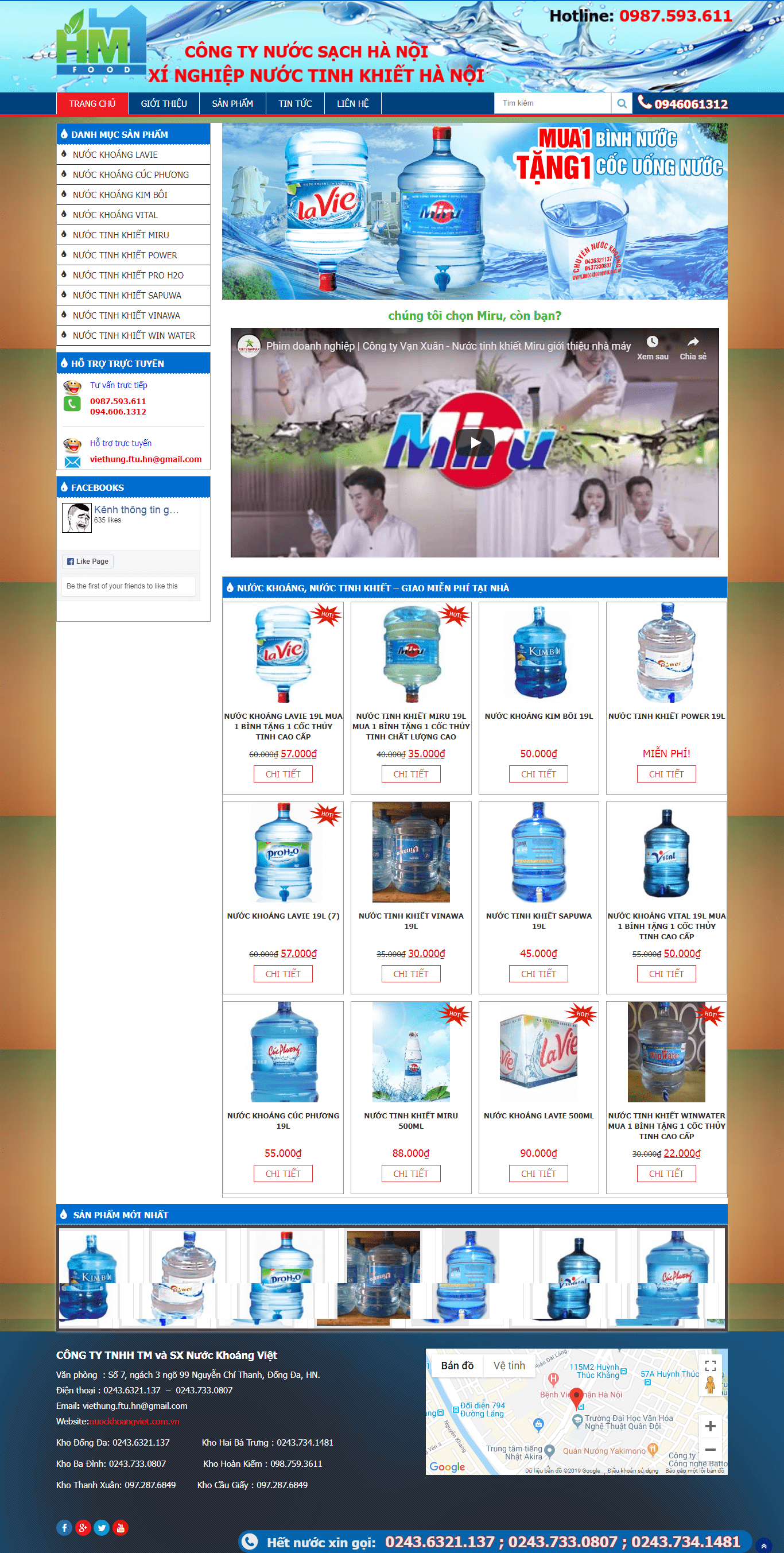 Thiết kế Web nước uống nuockhoangviet.com.vn