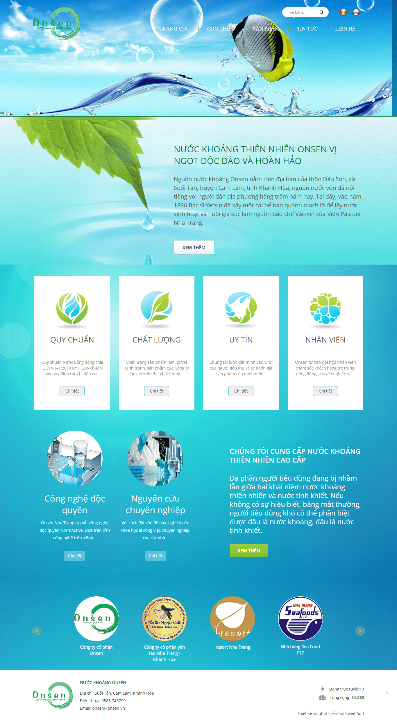 Thiết kế Web nước uống onsen.vn