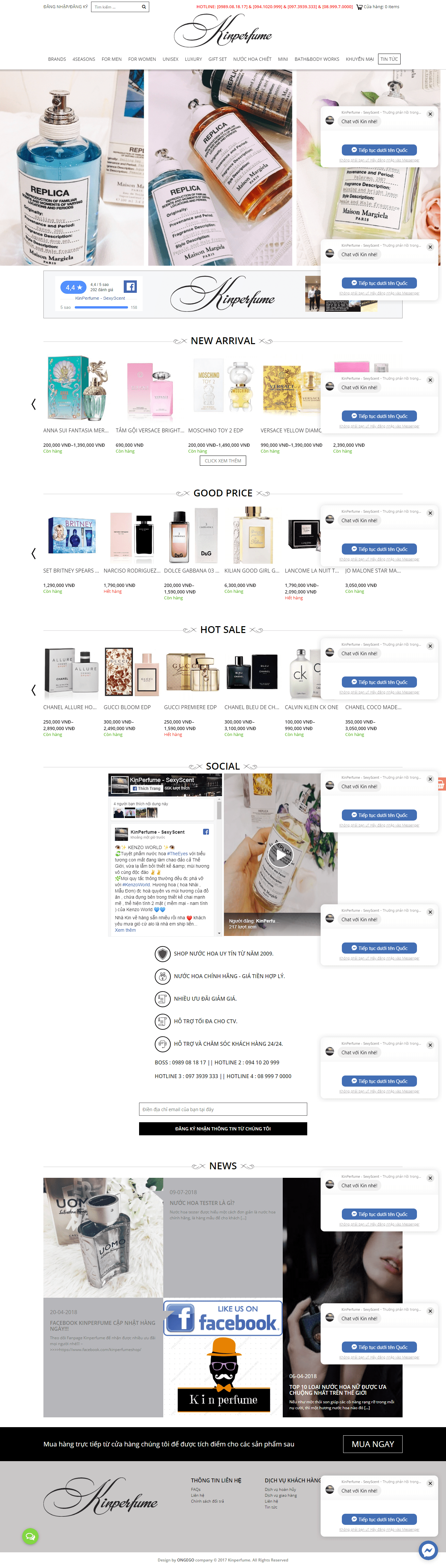 Thiết kế Web mỹ phẩm nước hoa kinperfume.com