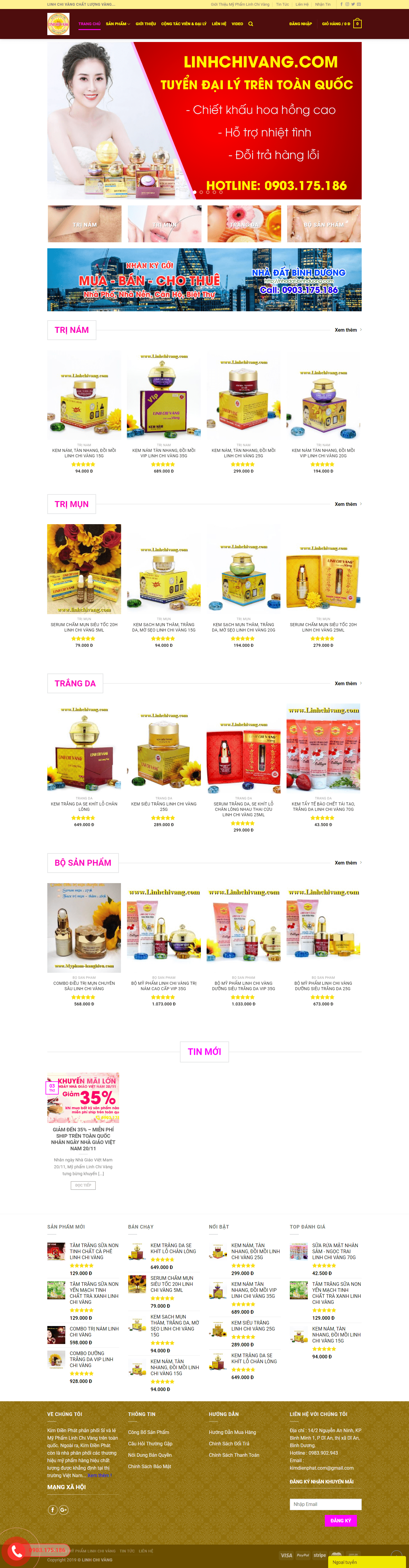 Thiết kế Web mỹ phẩm nước hoa linhchivang.com