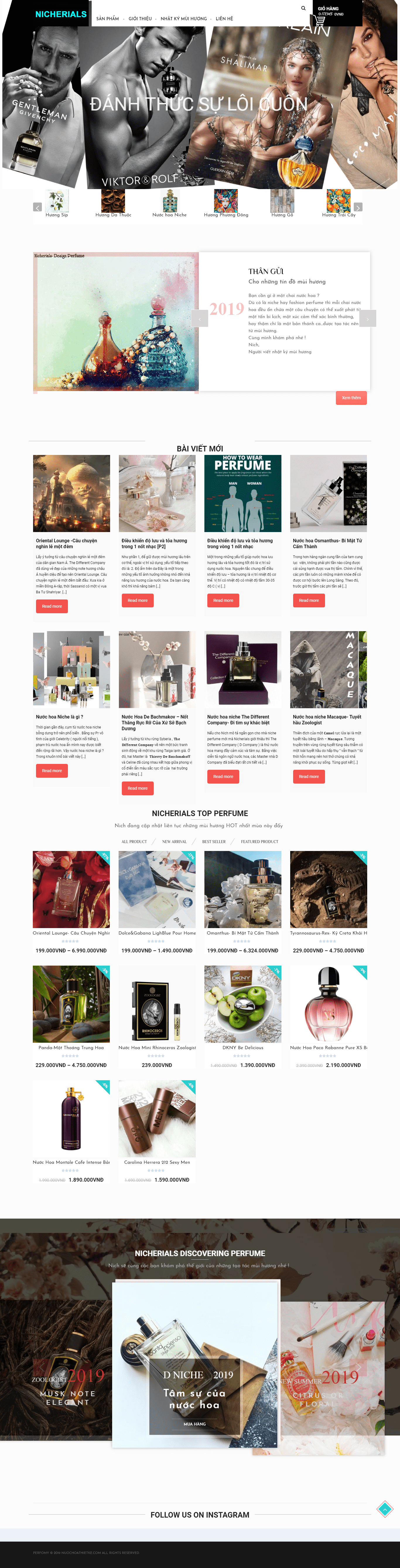 Thiết kế Web mỹ phẩm nước hoa nuochoathietke.com