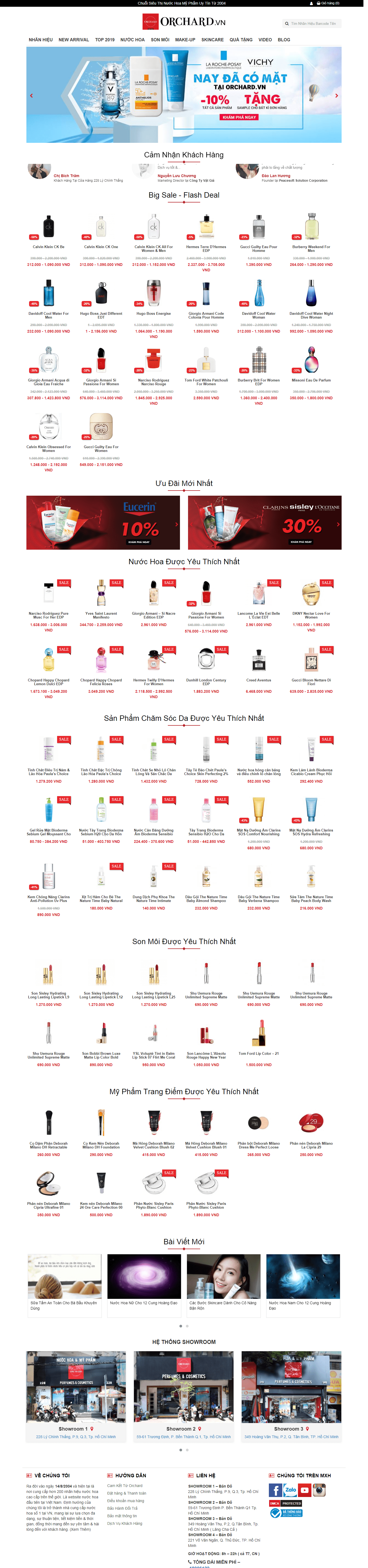 Thiết kế Web mỹ phẩm nước hoa orchard.vn