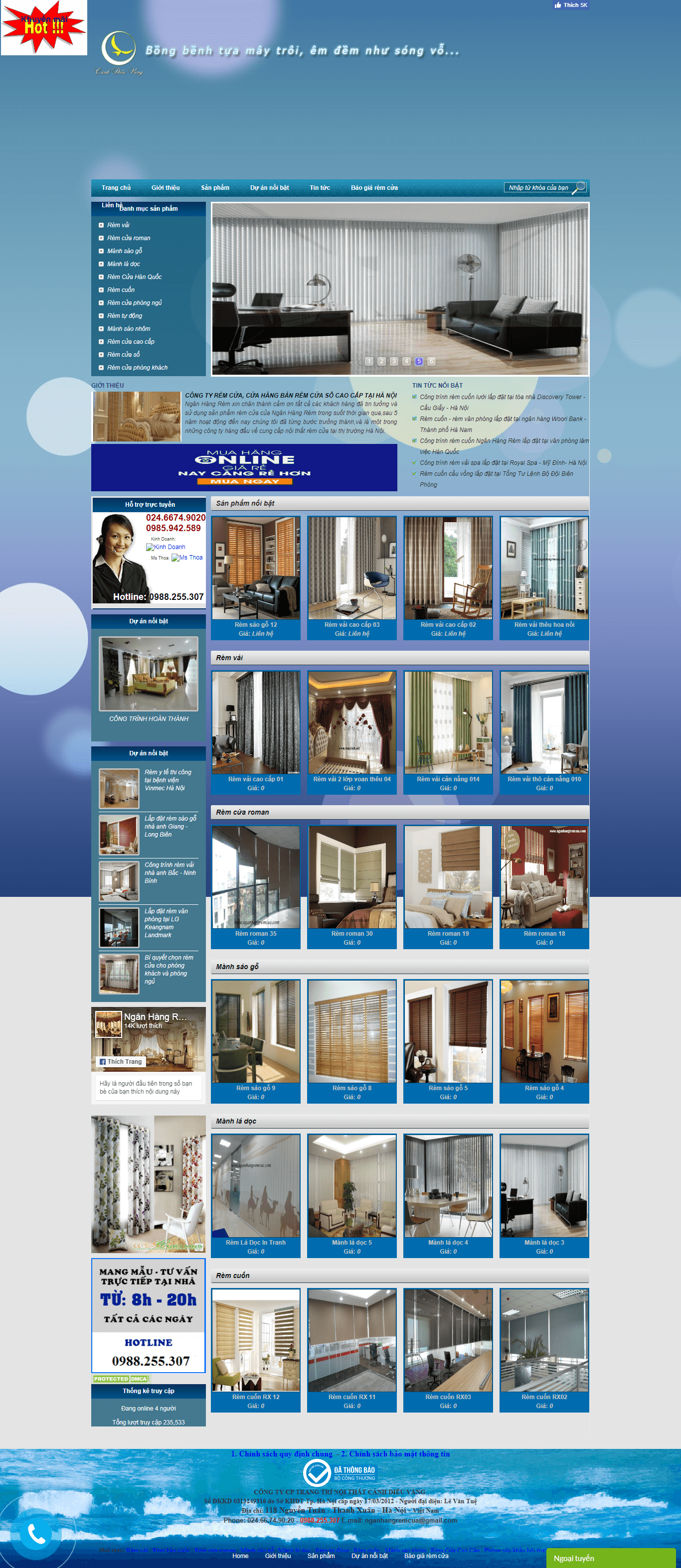 Thiết kế Web mành rèm cửa nganhangremcua.com