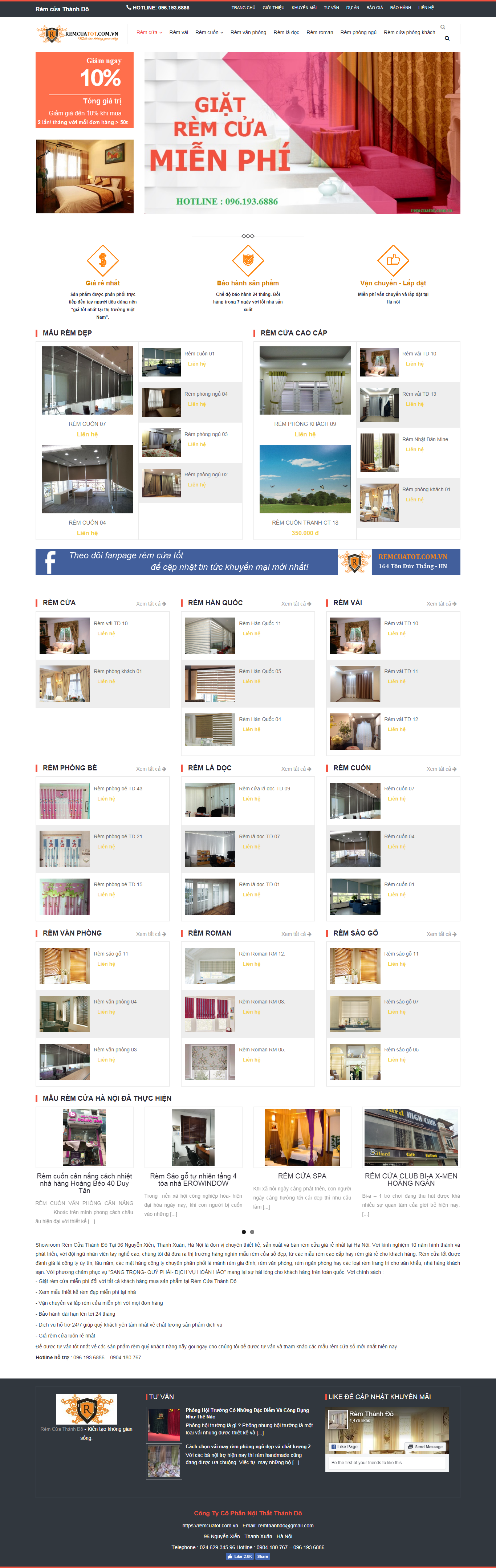 Thiết kế Web mành rèm cửa remcuatot.com.vn