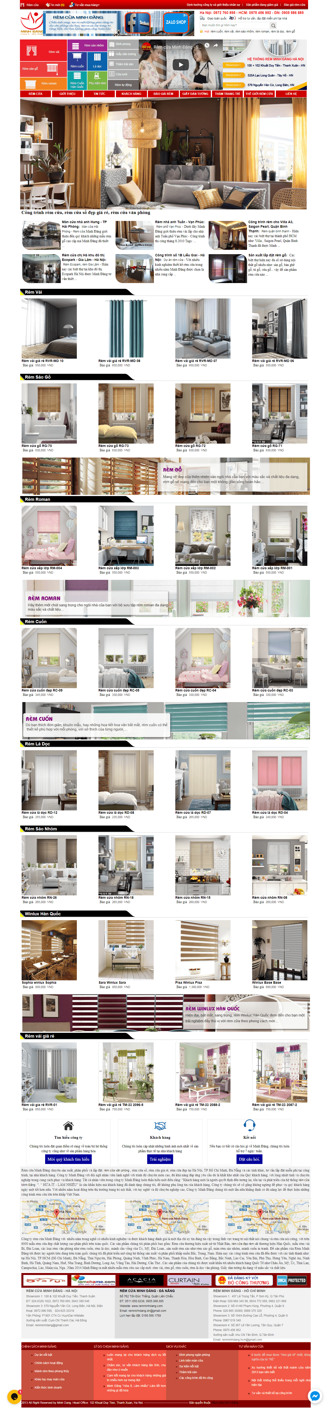 Thiết kế Web mành rèm cửa remminhdang.com