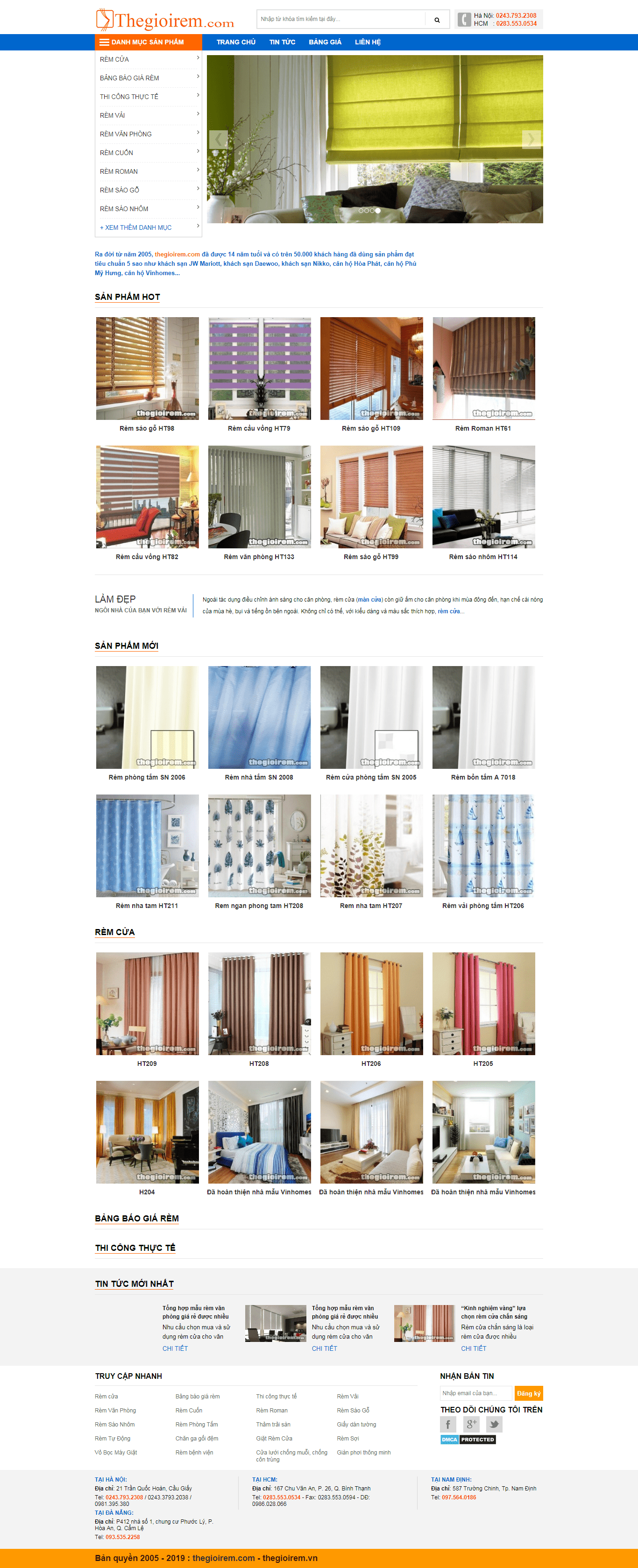 Thiết kế Web mành rèm cửa thegioirem.com