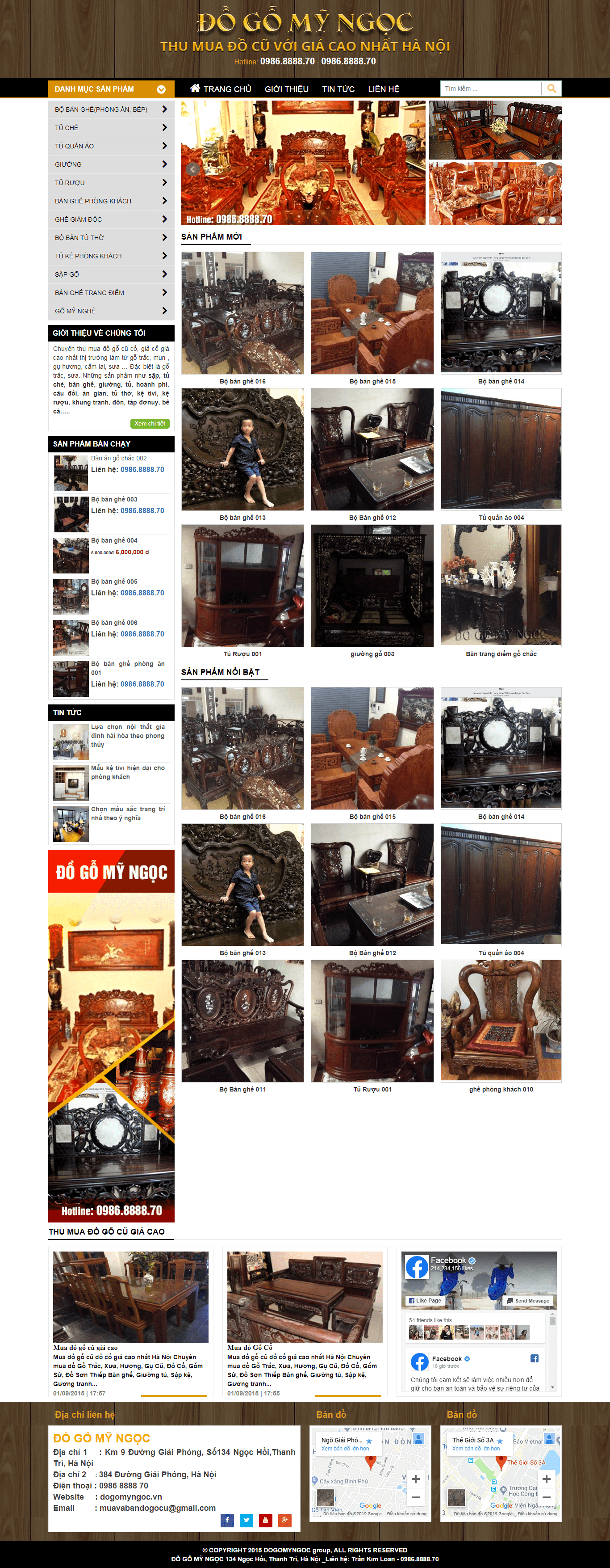 Thiết kế Web Đồ gỗ mỹ nghệ dogomyngoc.vn