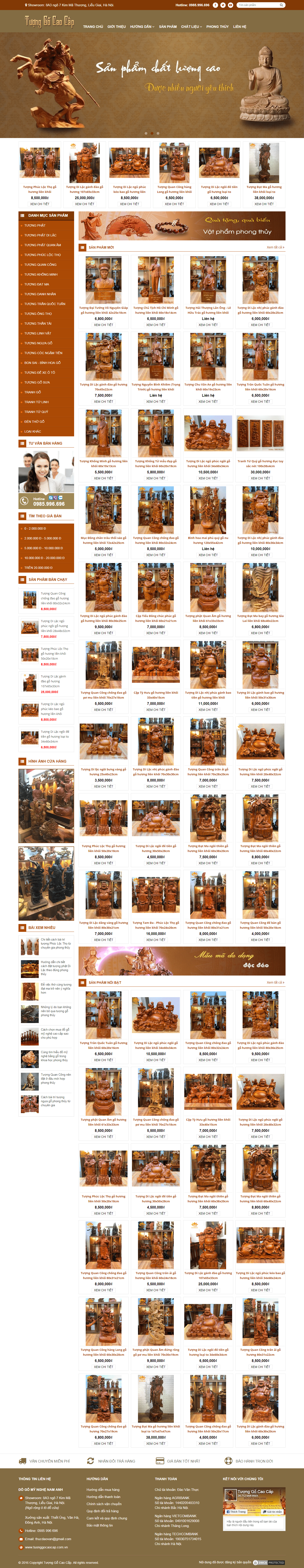 Thiết kế Web Đồ gỗ mỹ nghệ tuonggocaocap.com.vn