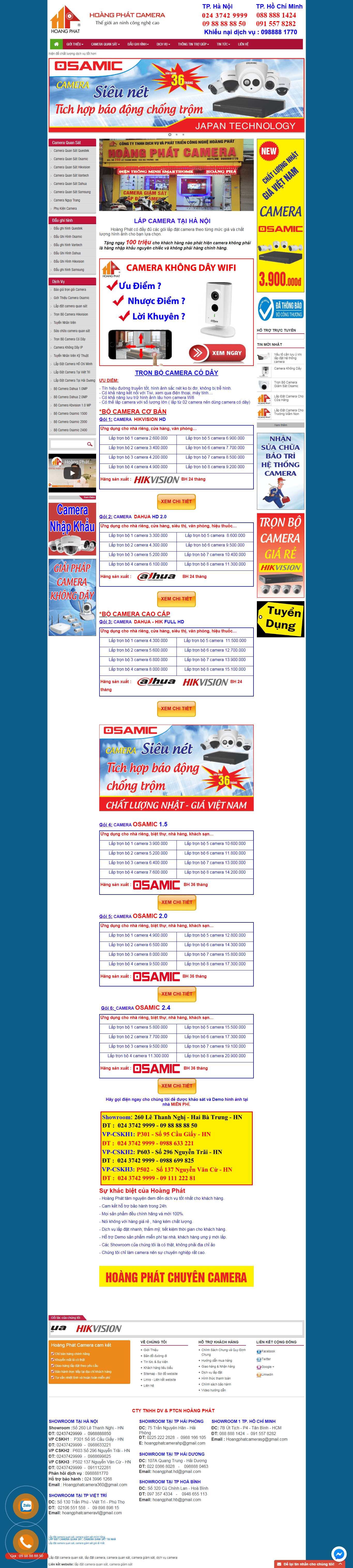 Thiết kế Web camera quan sát hoangphatcamera.com