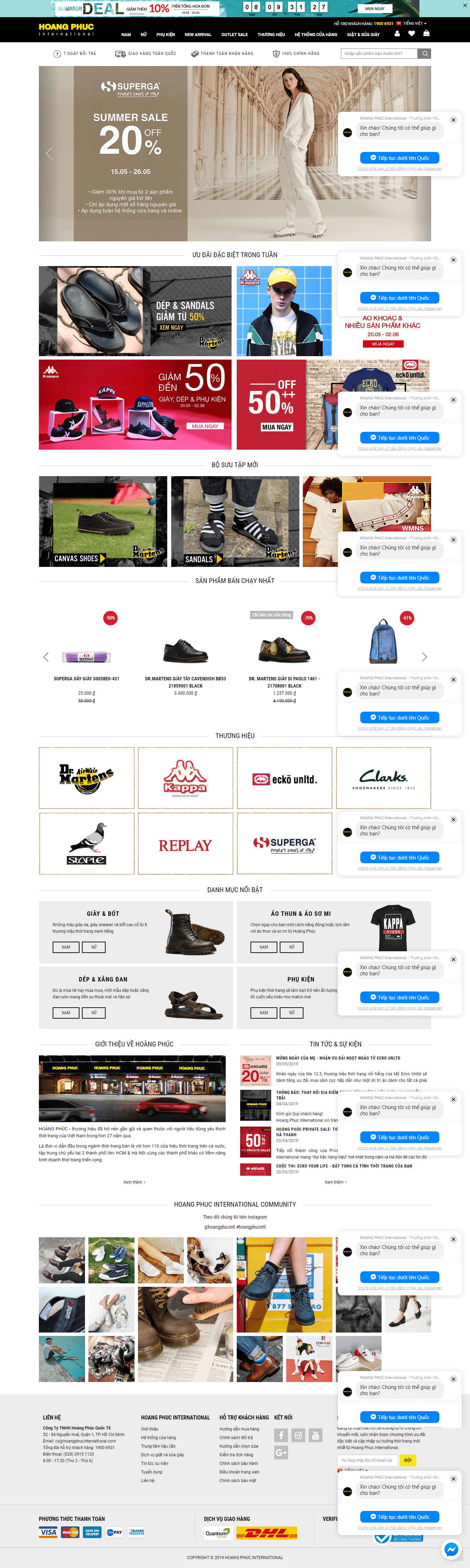 Thiết kế Web bán giày dép hoang-phuc.com