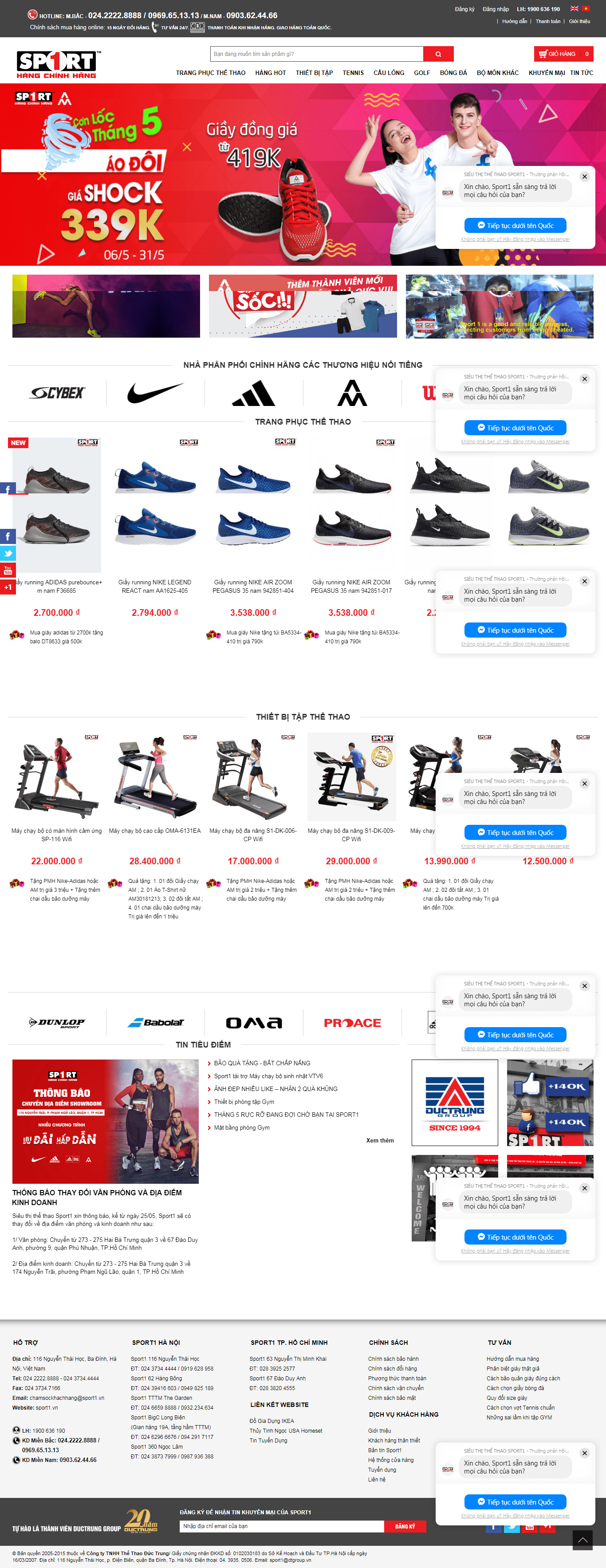 Thiết kế Web bán Đồ thể thao sport1.vn