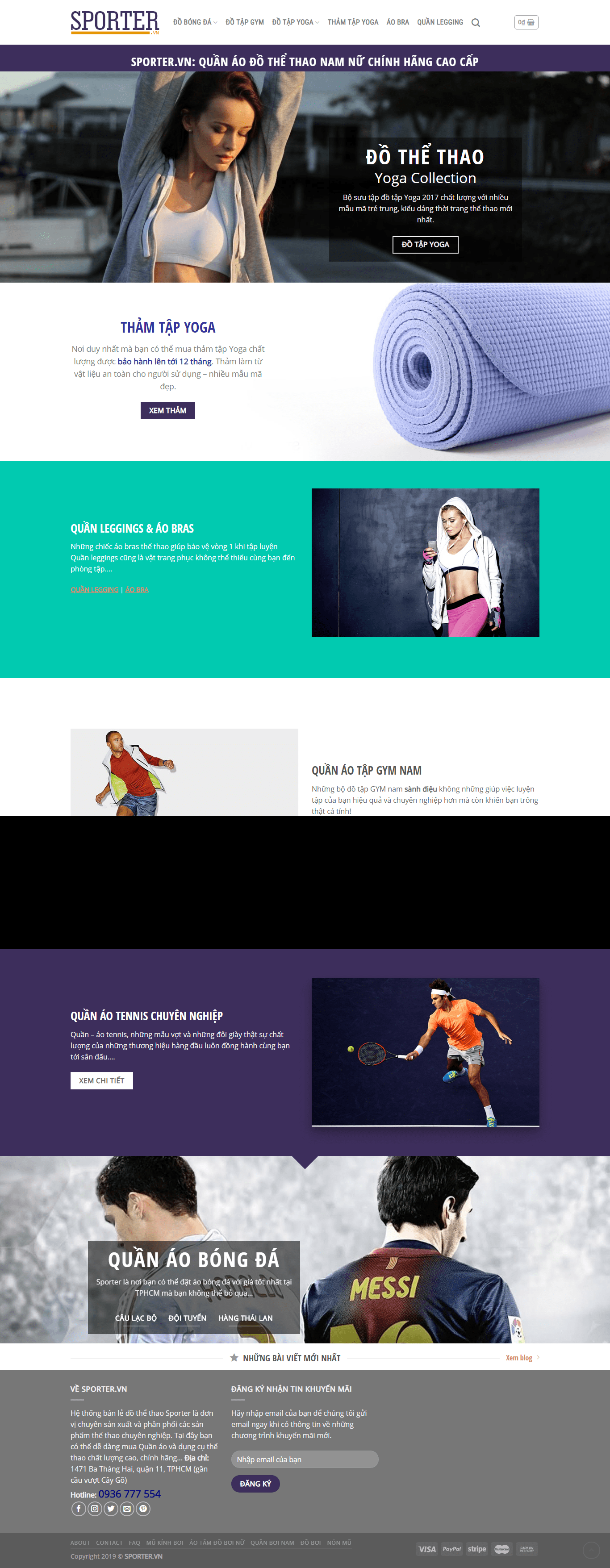 Thiết kế Web bán Đồ thể thao sporter.vn