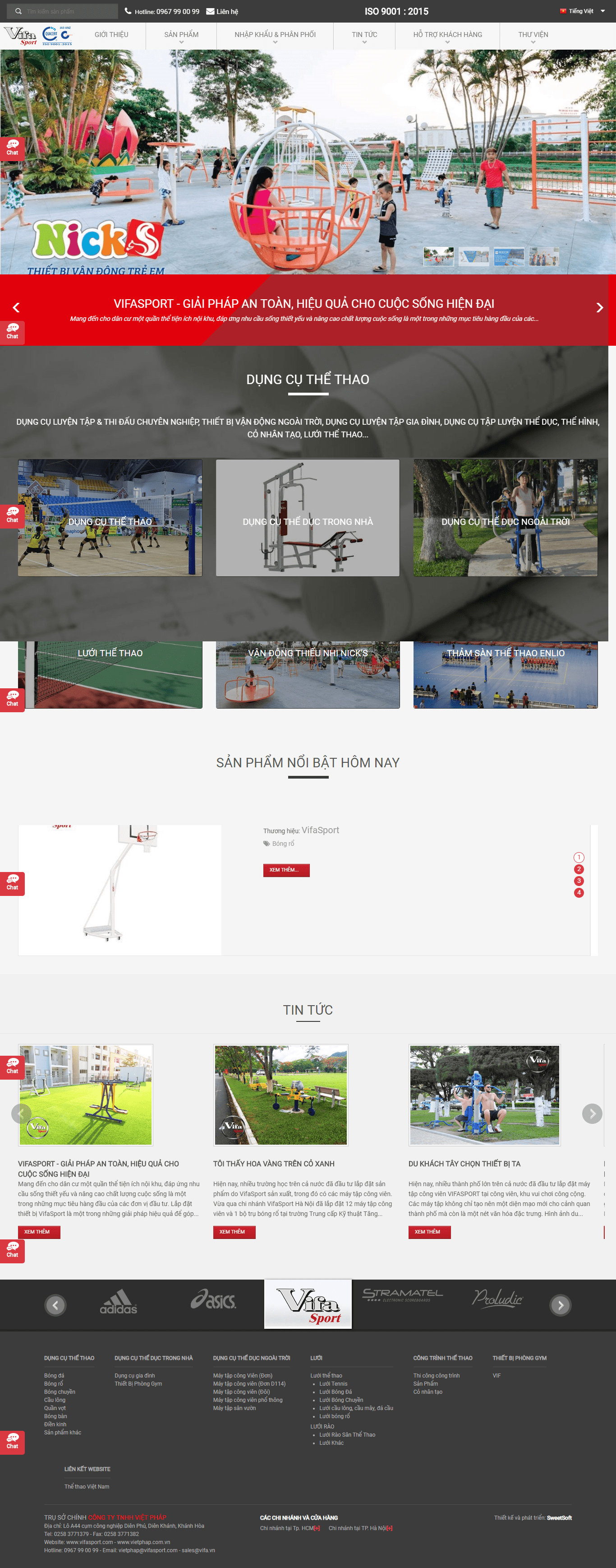 Thiết kế Web bán Đồ thể thao vifasport.com
