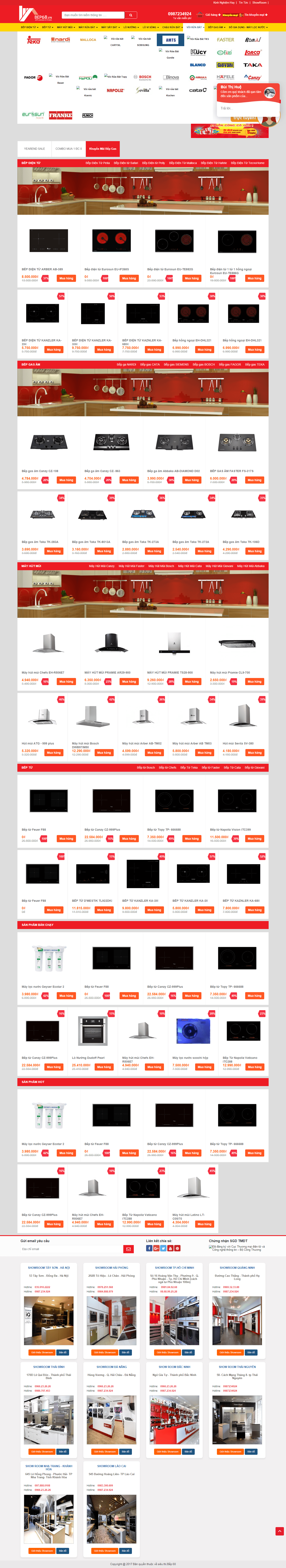 Thiết kế Web bán bếp từ bep68.vn