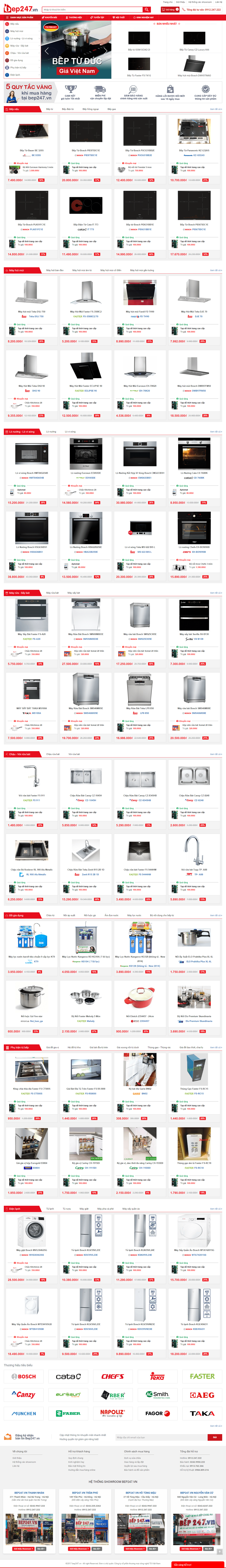 Thiết kế Web bán bếp từ bep247.vn