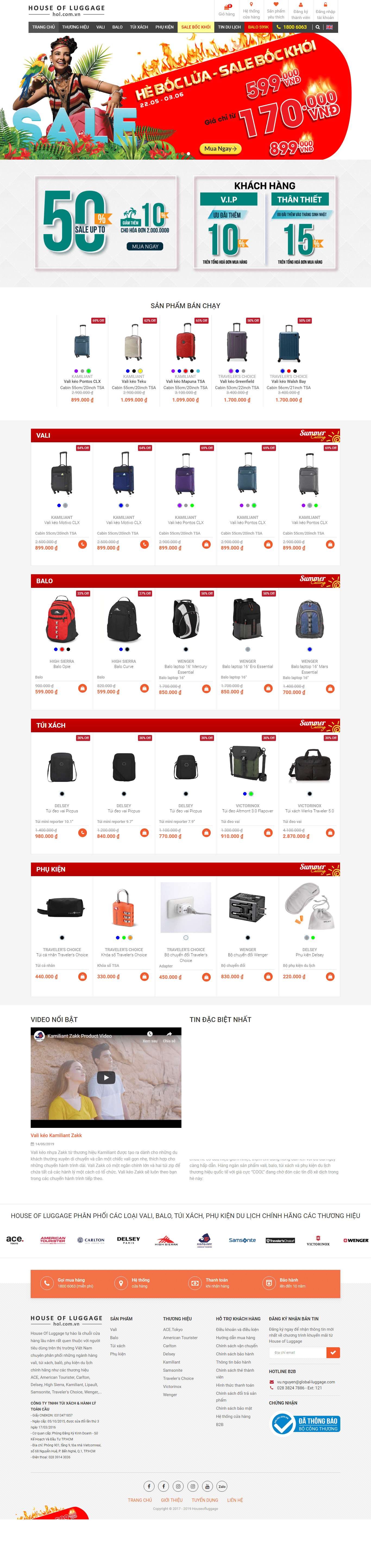 Thiết kế Web bán balo túi xách houseofluggage.vn