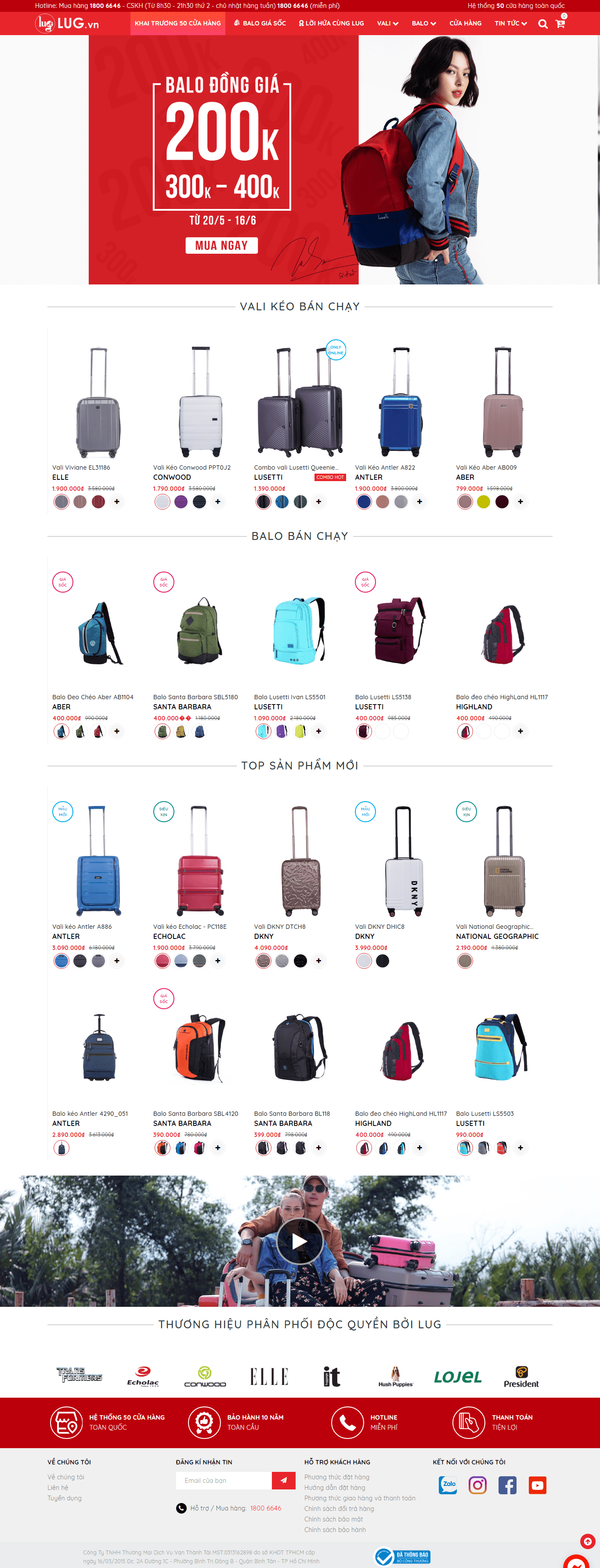 Thiết kế Web bán balo túi xách lug.vn