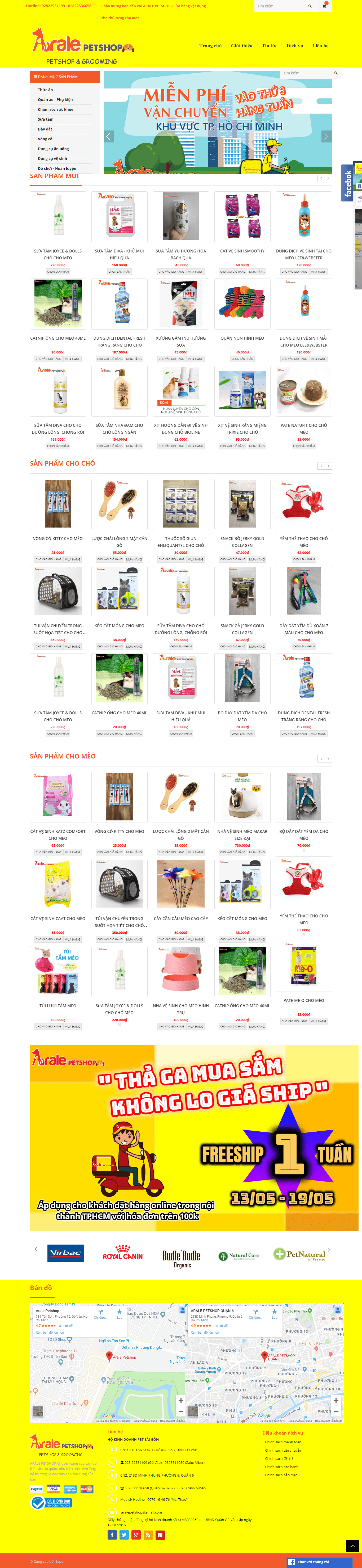 Thiết kế Web động vật vật nuôi aralepetshop.vn