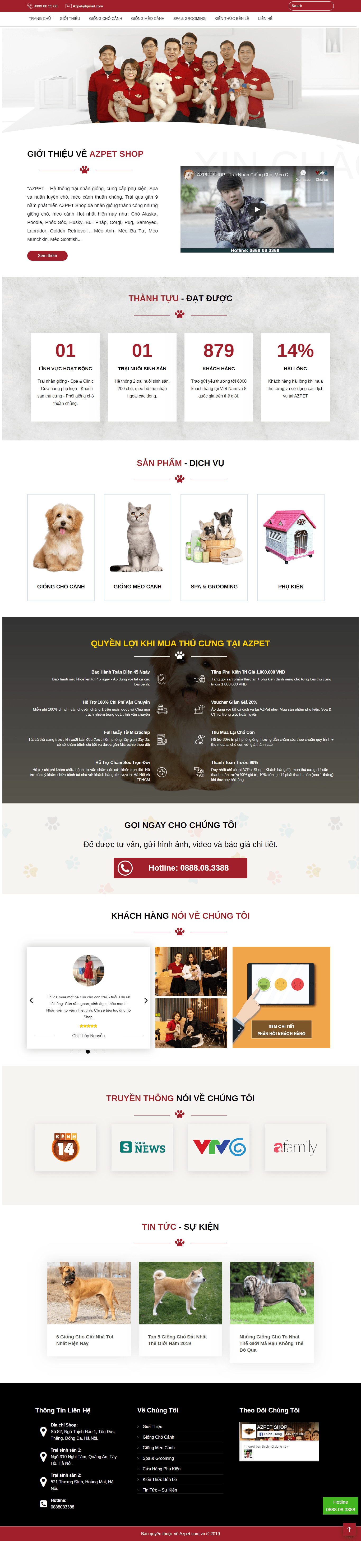 Thiết kế Web động vật vật nuôi azpet.com.vn