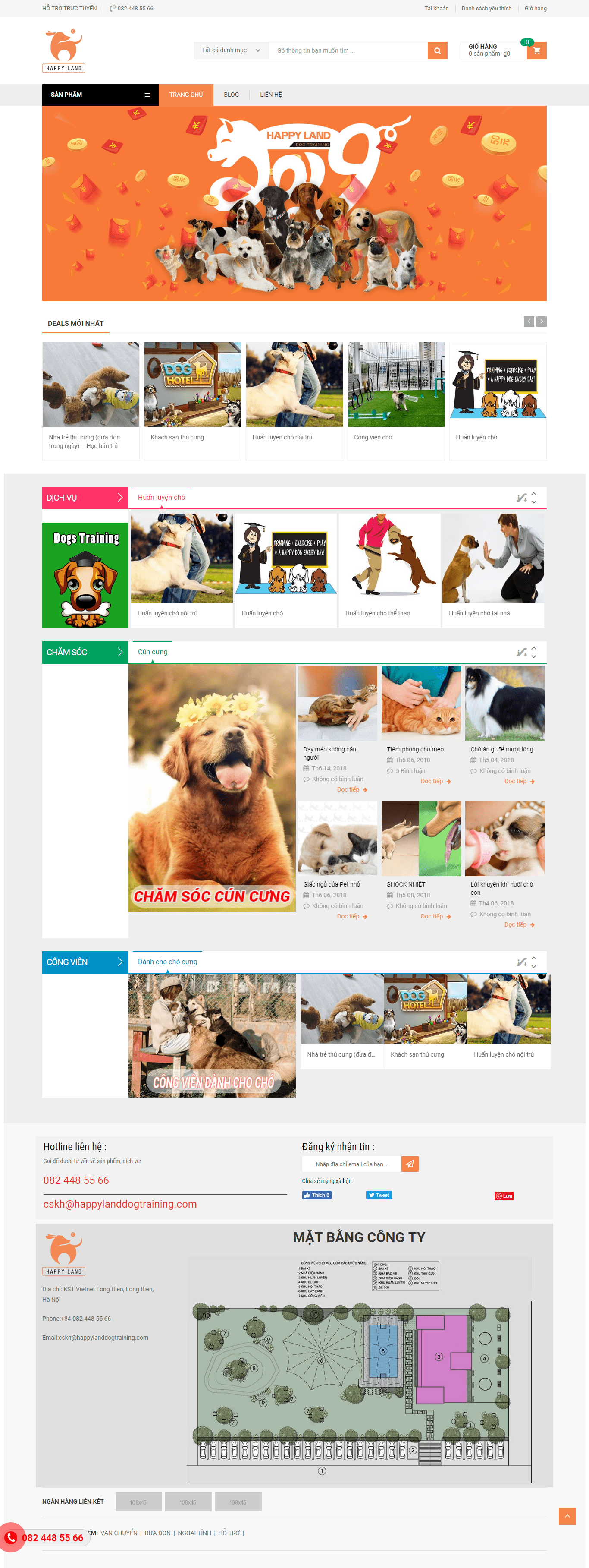 Thiết kế Web động vật vật nuôi happylanddogtraining.com