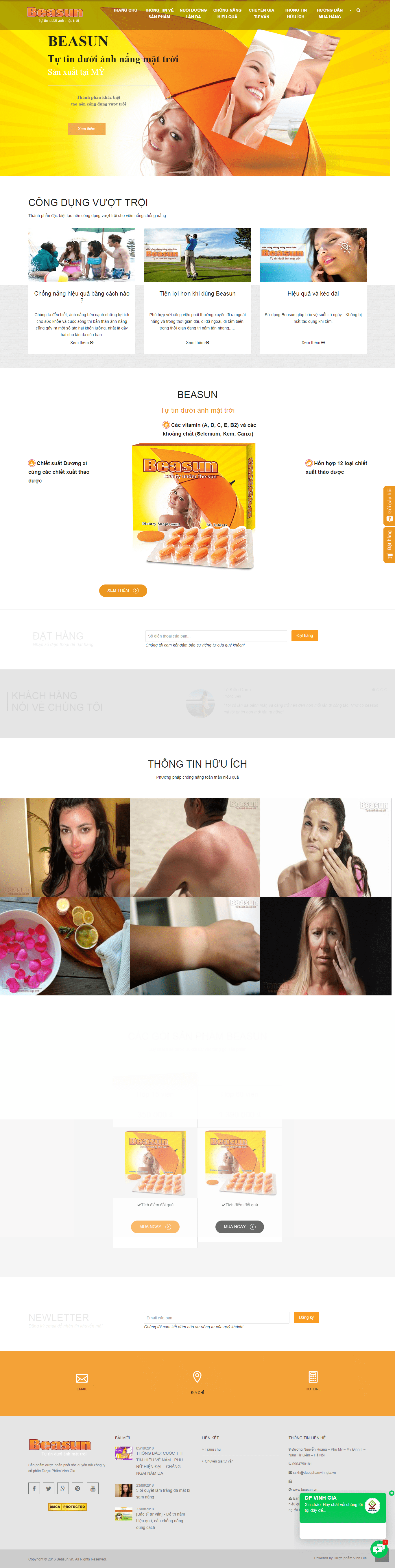 Thiết kế Web thực phẩm chức năng beasun.vn