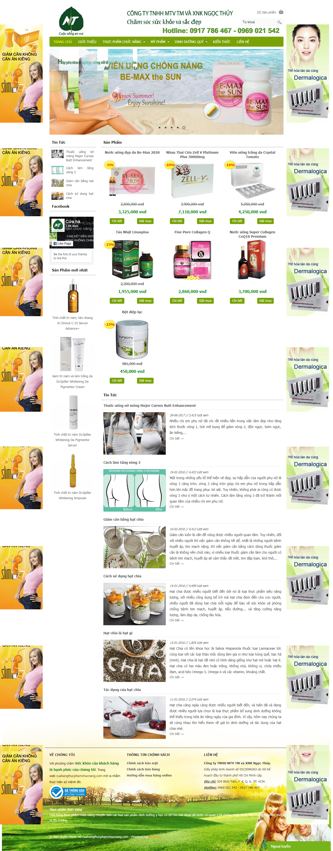 Thiết kế Web thực phẩm chức năng cuahangthucphamchucnang.com