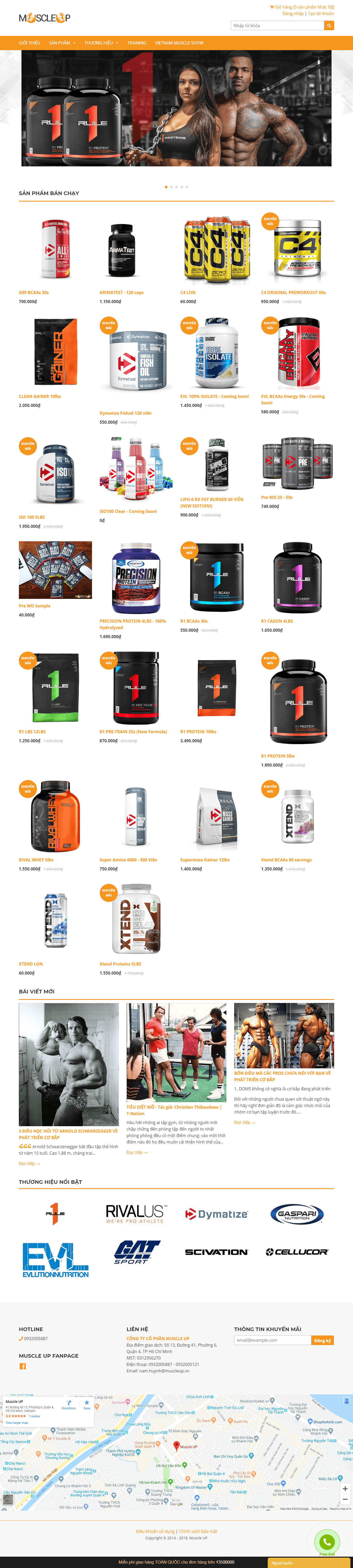 Thiết kế Web thực phẩm chức năng muscleup.vn